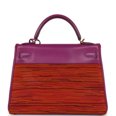HERMÈS Vintage Hermes Kelly Retourne 32 Vibrato Cyclamen Box Gold Hardware | Thumbnail 4 HERMÈS Vintage Hermes Kelly Retourne 32 Vibrato Cyclamen Box Gold Hardware | Thumbnail 4