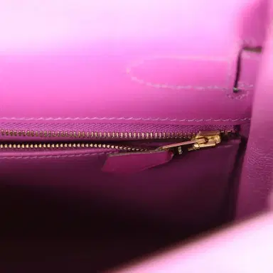 HERMÈS Vintage Hermes Kelly Retourne 32 Vibrato Cyclamen Box Gold Hardware | Thumbnail 9 HERMÈS Vintage Hermes Kelly Retourne 32 Vibrato Cyclamen Box Gold Hardware | Thumbnail 9