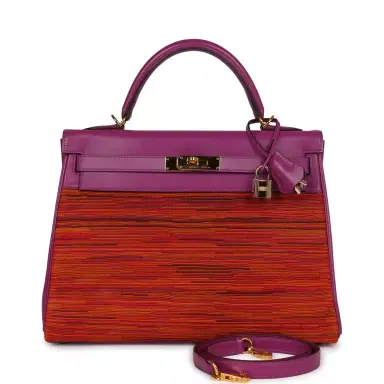 HERMÈS Vintage Hermes Kelly Retourne 32 Vibrato Cyclamen Box Gold Hardware | Thumbnail 1 HERMÈS Vintage Hermes Kelly Retourne 32 Vibrato Cyclamen Box Gold Hardware | Thumbnail 1