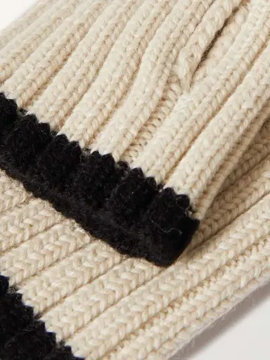 TOTEME Two-tone Ribbed Wool Fingerless Gloves | Thumbnail 3 TOTEME Two-tone Ribbed Wool Fingerless Gloves | Thumbnail 3