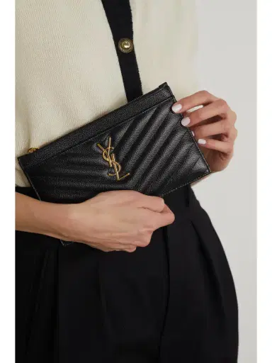 Saint Laurent Monogramme Quilted Textured-leather Pouch | Thumbnail 2 Saint Laurent Monogramme Quilted Textured-leather Pouch | Thumbnail 2