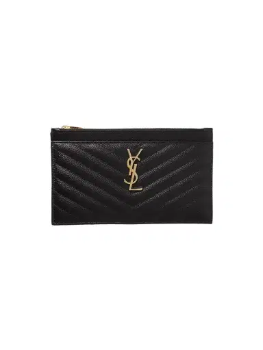 Saint Laurent Monogramme Quilted Textured-leather Pouch | Thumbnail 1 Saint Laurent Monogramme Quilted Textured-leather Pouch | Thumbnail 1