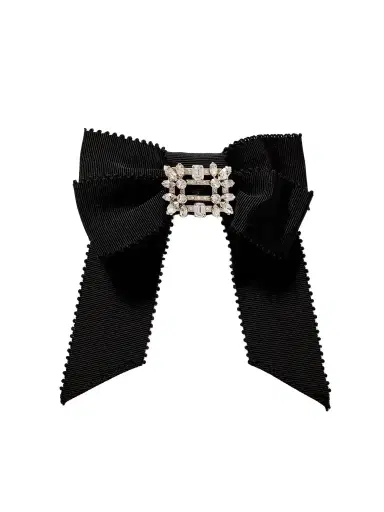 Roger Vivier Broche Vivier Crystal-embellished Grosgrain Hair Clip | Thumbnail 1 Roger Vivier Broche Vivier Crystal-embellished Grosgrain Hair Clip | Thumbnail 1