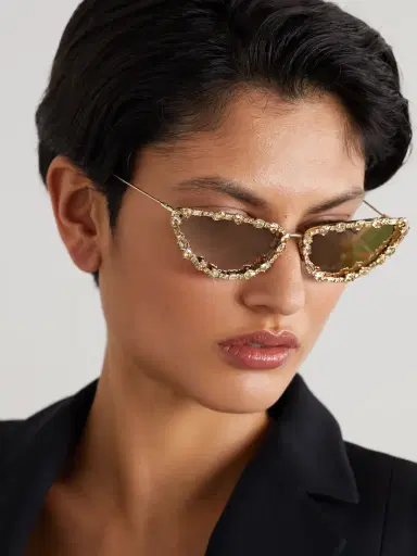 DIOR Eyewear Missdior B1u Cat-eye Crystal-embellished Gold-tone Sunglasses | Thumbnail 2 DIOR Eyewear Missdior B1u Cat-eye Crystal-embellished Gold-tone Sunglasses | Thumbnail 2