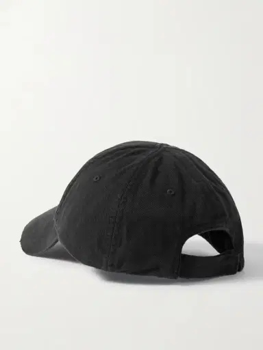 Balenciaga Distressed Embroidered Cotton-twill Baseball Cap | Thumbnail 3