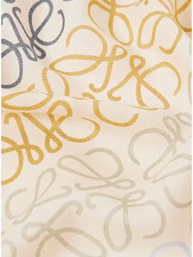 Loewe Fringed Printed Wool, Silk And Cashmere-blend Scarf | Thumbnail 3