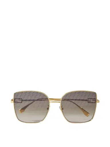 FENDI EYEWEAR Baguette Oversized Square-frame Gold-tone Sunglasses | Thumbnail 1