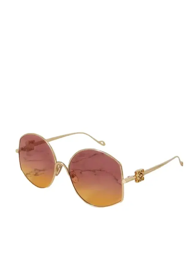 Oversized Round-frame Gold-tone Sunglasses