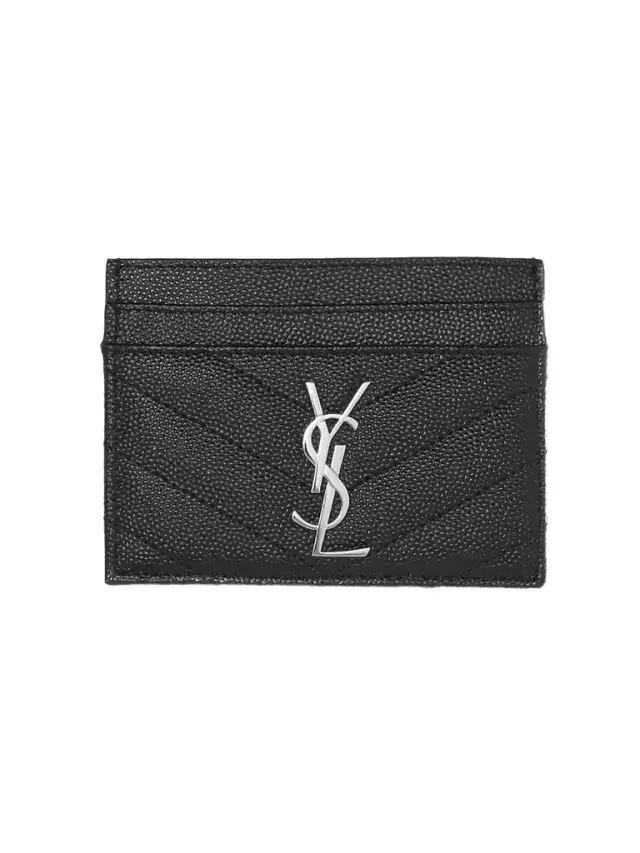 Monogramme Quilted Textured-leather Cardholder