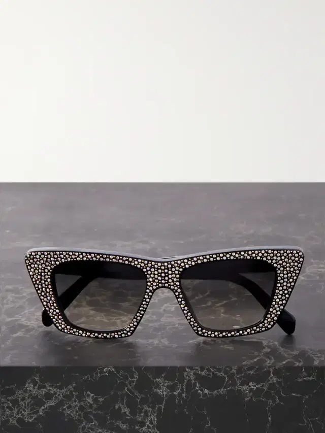 Studded Cat-eye Acetate Sunglasses