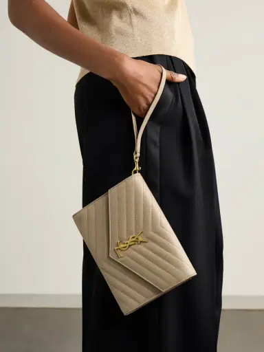 Saint Laurent Monogramme Quilted Textured-leather Pouch | Thumbnail 2 Saint Laurent Monogramme Quilted Textured-leather Pouch | Thumbnail 2