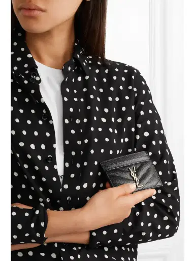Saint Laurent Monogramme Quilted Textured-leather Cardholder | Thumbnail 2