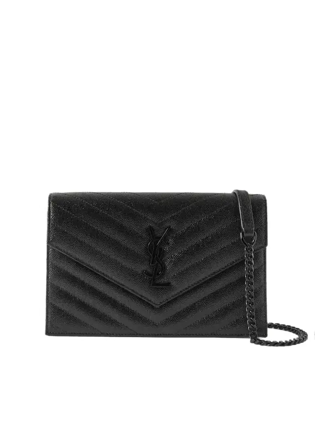 Cassandre Envelope Chain Matelassé Textured-leather Wallet