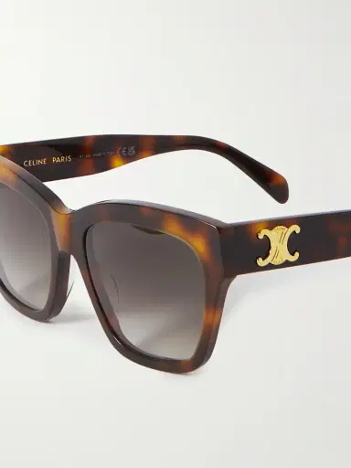CELINE Eyewear Triomphe Square-frame Tortoiseshell Acetate Sunglasses | Thumbnail 4 CELINE Eyewear Triomphe Square-frame Tortoiseshell Acetate Sunglasses | Thumbnail 4