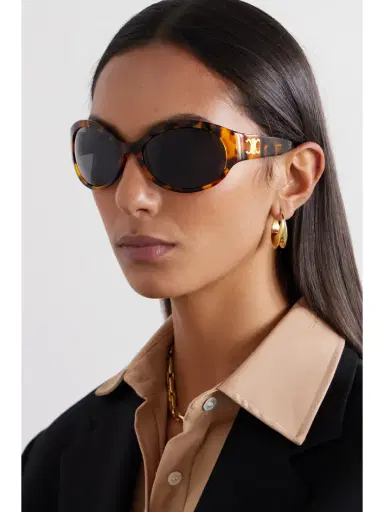 CELINE Eyewear Triomphe Oversized Round-frame Acetate Sunglasses | Thumbnail 2 CELINE Eyewear Triomphe Oversized Round-frame Acetate Sunglasses | Thumbnail 2