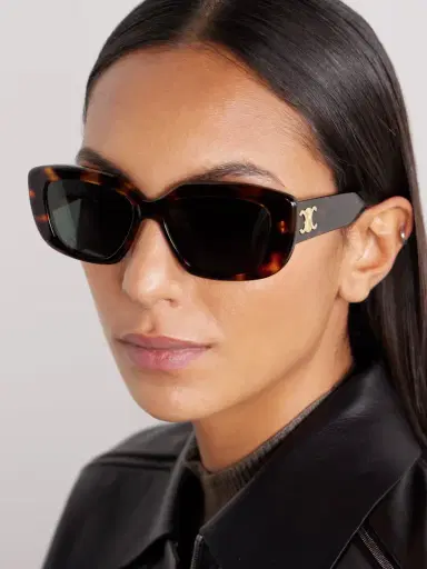 CELINE Eyewear Triomphe Rectangular-frame Tortoiseshell Acetate Sunglasses | Thumbnail 2 CELINE Eyewear Triomphe Rectangular-frame Tortoiseshell Acetate Sunglasses | Thumbnail 2