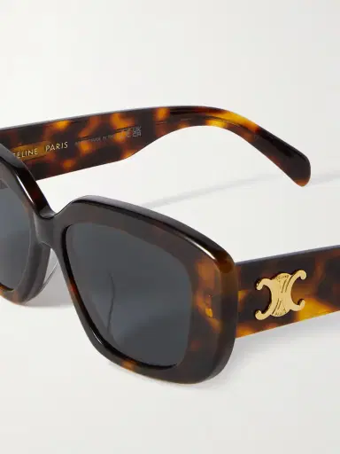 CELINE Eyewear Triomphe Rectangular-frame Tortoiseshell Acetate Sunglasses | Thumbnail 4 CELINE Eyewear Triomphe Rectangular-frame Tortoiseshell Acetate Sunglasses | Thumbnail 4