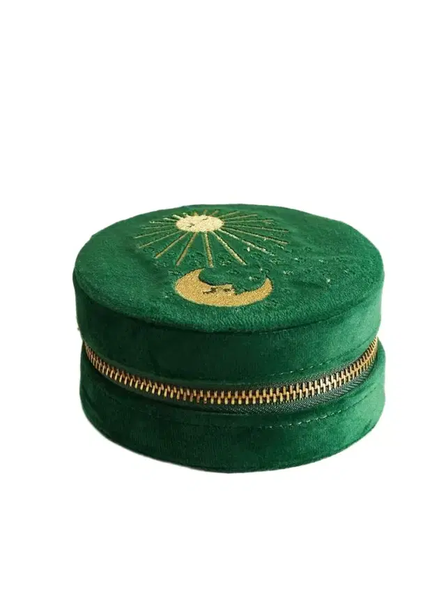 L’Atelier Nawbar You Are The Sun To My Moon Embroidered Velvet Jewelry Box