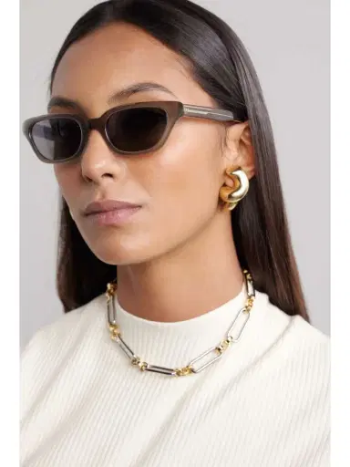 Oliver Peoples + Khaite 1983c Cat-eye Acetate And Silver-tone Sunglasses | Thumbnail 2 Oliver Peoples + Khaite 1983c Cat-eye Acetate And Silver-tone Sunglasses | Thumbnail 2