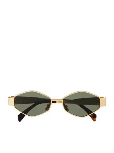 CELINE Eyewear Triomphe Hexagon-frame Gold-tone Sunglasses | Thumbnail 1 CELINE Eyewear Triomphe Hexagon-frame Gold-tone Sunglasses | Thumbnail 1