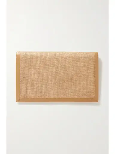 Saint Laurent Uptown Leather-trimmed Raffia Pouch | Thumbnail 3 Saint Laurent Uptown Leather-trimmed Raffia Pouch | Thumbnail 3
