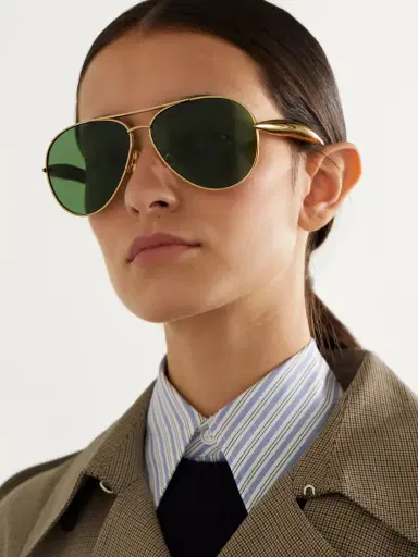 Bottega Veneta Eyewear Sardine Aviator-style Gold-tone Sunglasses | Thumbnail 2 Bottega Veneta Eyewear Sardine Aviator-style Gold-tone Sunglasses | Thumbnail 2