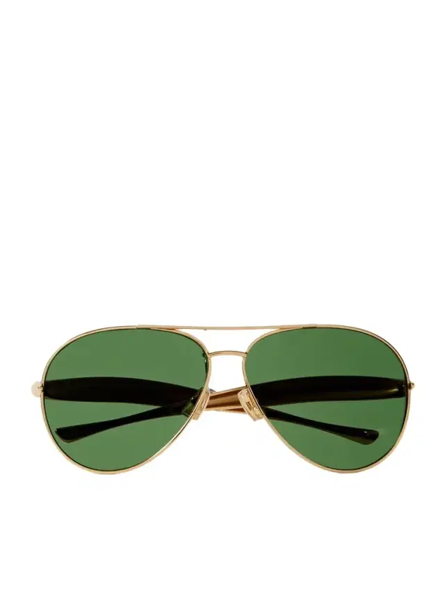 Sardine Aviator-style Gold-tone Sunglasses