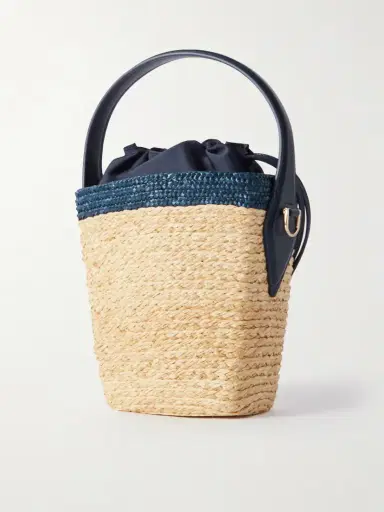 Roger Vivier Viv Skate Mini Crystal-embellished Leather-trimmed Raffia Bucket Bag | Thumbnail 3 Roger Vivier Viv Skate Mini Crystal-embellished Leather-trimmed Raffia Bucket Bag | Thumbnail 3