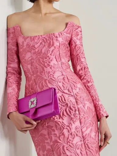 Manolo Blahnik Capri Crystal-embellished Satin Clutch | Thumbnail 2 Manolo Blahnik Capri Crystal-embellished Satin Clutch | Thumbnail 2