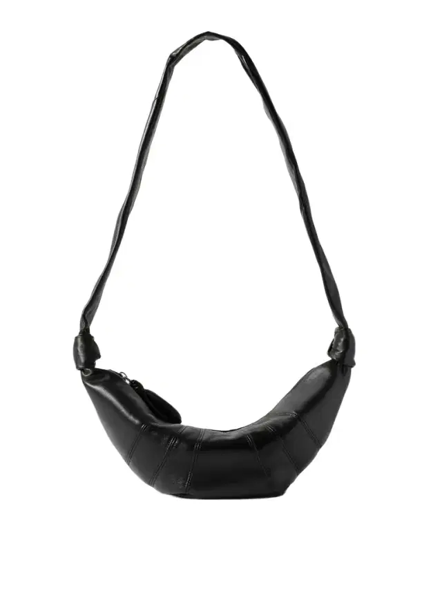 Lemaire Croissant Small Paneled Leather Shoulder Bag