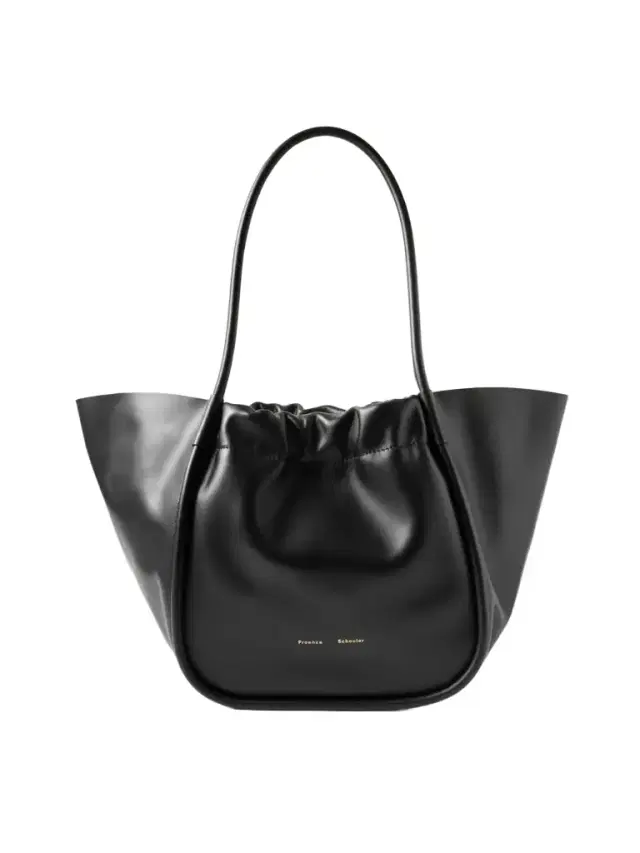 Ruched Large Leather Tote