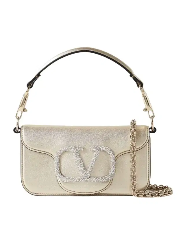 Locò Swarovski Small Crystal-embellished Metallic Leather Shoulder Bag