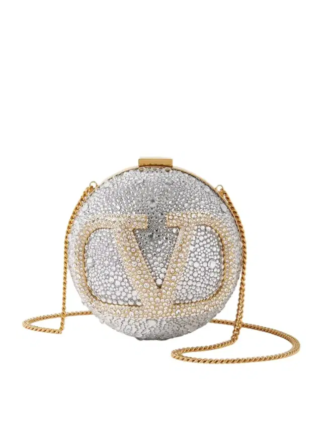 Vlogo Crystal-embellished Gold- And Silver-tone Clutch
