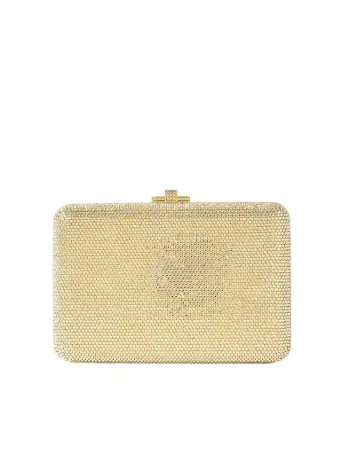 Judith Leiber Couture Slim Slide Crystal-embellished Gold-tone Clutch | Thumbnail 1