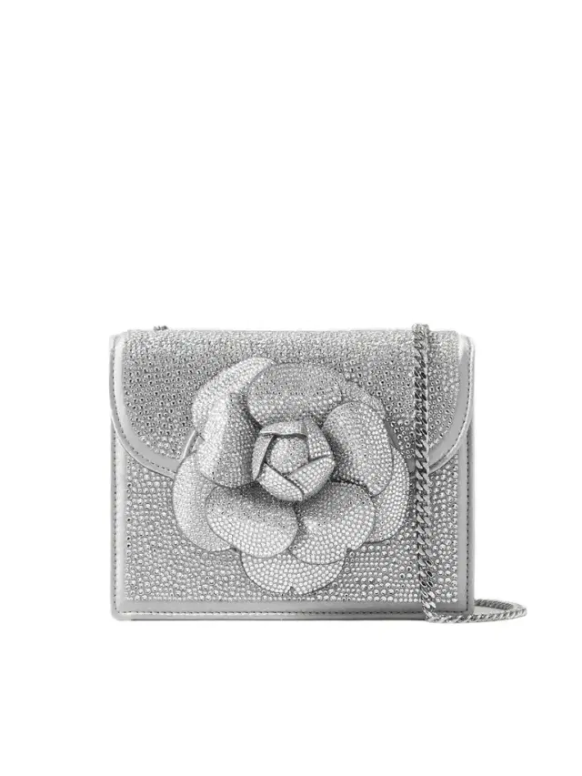 Tro Mini Appliquéd Crystal-embellished Satin Shoulder Bag - - One size