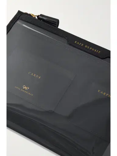 Anya Hindmarch Safe Deposit Leather-trimmed Pvc Pouch | Thumbnail 3 Anya Hindmarch Safe Deposit Leather-trimmed Pvc Pouch | Thumbnail 3