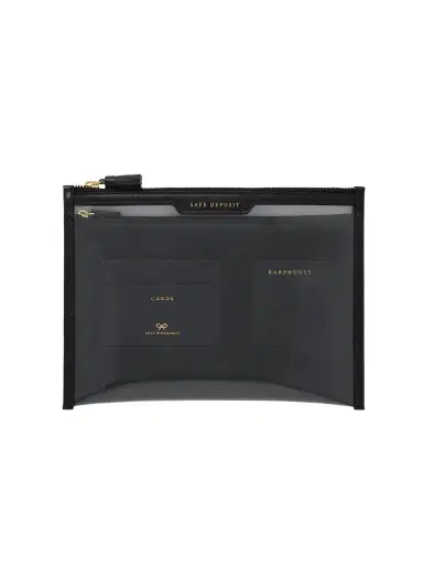 Anya Hindmarch Safe Deposit Leather-trimmed Pvc Pouch | Thumbnail 1 Anya Hindmarch Safe Deposit Leather-trimmed Pvc Pouch | Thumbnail 1