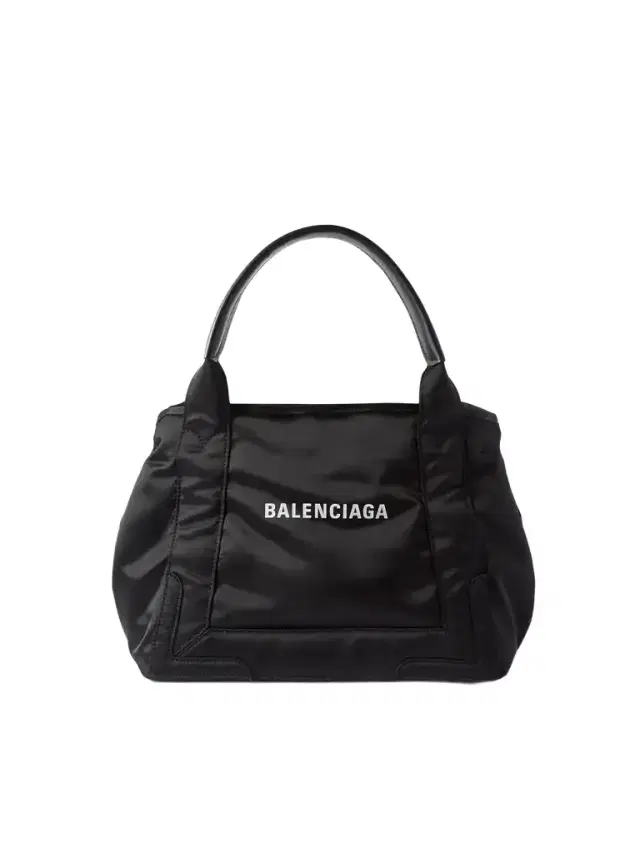Navy Cabas Leather-trimmed Printed Recycled-nylon Tote