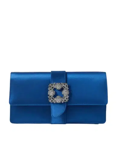 Manolo Blahnik Capri Crystal-embellished Satin Clutch | Thumbnail 1
