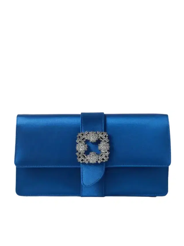 Manolo Blahnik Capri Crystal-embellished Satin Clutch