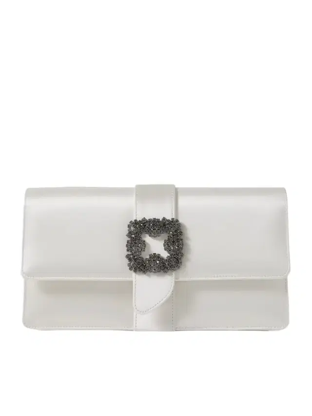 Manolo Blahnik Capri Crystal-embellished Satin Clutch