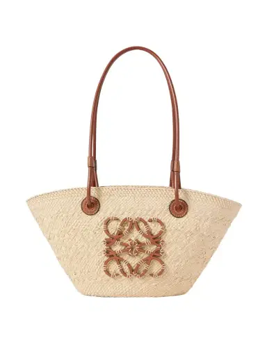 Loewe + Paula's Ibiza Anagram Small Leather-trimmed Woven Raffia Tote | Thumbnail 1 Loewe + Paula's Ibiza Anagram Small Leather-trimmed Woven Raffia Tote | Thumbnail 1