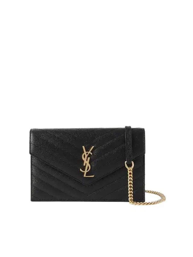 Cassandre Matelassé Textured-leather Chain Wallet