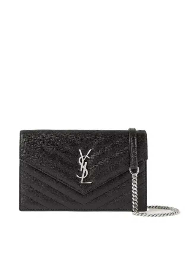 Cassandre Matelassé Textured-leather Chain Wallet