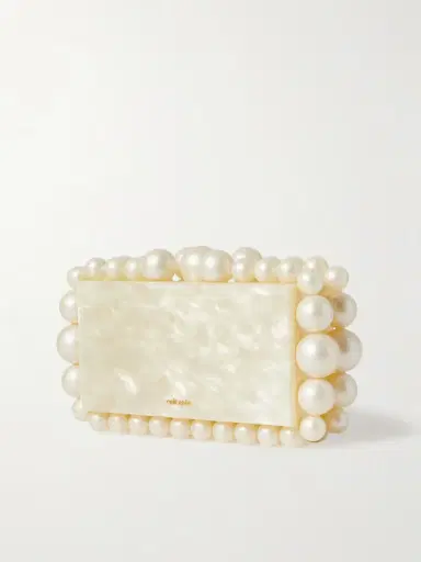 Cult Gaia Eos Beaded Marbled Acrylic Clutch | Thumbnail 3