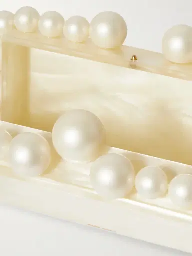 Cult Gaia Eos Beaded Marbled Acrylic Clutch | Thumbnail 5