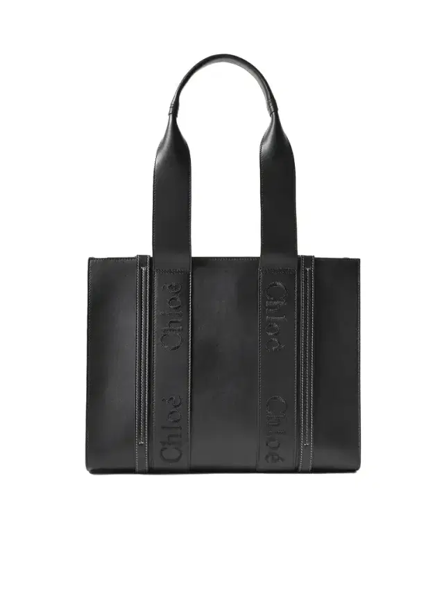 Woody Medium Embroidered Leather Tote
