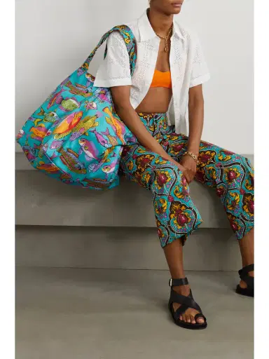 La DoubleJ Reversible Printed Stretch-cotton Tote | Thumbnail 6