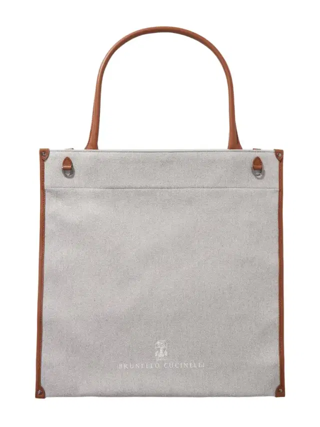 Brunello Cucinelli Leather-trimmed Canvas Tote