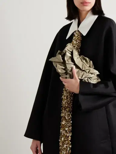 Dries Van Noten Scrunchie Ruffled Glossed-leather Clutch | Thumbnail 2
